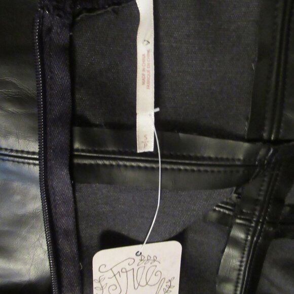 Free People Small NWT Colleen Faux Leather Lace Mini Dress Black Pleather Vegan - Picture 14 of 16